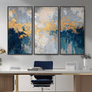 Blue Gold Abstract Large Framed Canvas Wall Art, Modern by MyGreatCanvas | Canvas Wall Art Prints | Photo Prints & Wall Decor