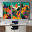 Colorful Japanese Landscape Print: Maximalist Panoramic Wall by MyGreatCanvas | Canvas Wall Art Prints | Photo Prints & Wall Decor