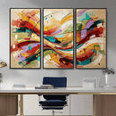 Geometric Abstract Wall Art Canvas Print, Orange Blue by MyGreatCanvas | Canvas Wall Art Prints | Photo Prints & Wall Decor