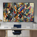 Geometric Abstract Wall Art Canvas Print, Orange Blue by MyGreatCanvas | Canvas Wall Art Prints | Photo Prints & Wall Decor