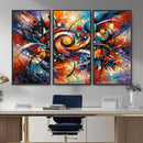 Geometric Abstract Wall Art Canvas Print, Orange Blue by MyGreatCanvas | Canvas Wall Art Prints | Photo Prints & Wall Decor