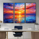 Colorful Knife Ocean Sunset Canvas — Orange Pink Teal by MyGreatCanvas | Canvas Wall Art Prints | Photo Prints & Wall Decor