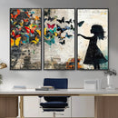 Banksy Butterfly Girl Wall Art Canvas Print, Framed Street by MyGreatCanvas | Canvas Wall Art Prints | Photo Prints & Wall Decor