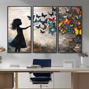 Banksy Butterfly Girl Wall Art Canvas Print, Framed Street by MyGreatCanvas | Canvas Wall Art Prints | Photo Prints & Wall Decor