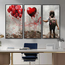 Girl Graffiti Wall Art Canvas Print, Red Balloon Heart by MyGreatCanvas | Canvas Wall Art Prints | Photo Prints & Wall Decor