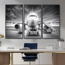 Airplane Wall Art Canvas Print, Black and White Jet Aircraft by MyGreatCanvas | Canvas Wall Art Prints | Photo Prints & Wall Decor