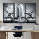Propeller Plane Wall Art Canvas Print, Black and White by MyGreatCanvas | Canvas Wall Art Prints | Photo Prints & Wall Decor