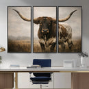 Longhorn Bull Wall Art Canvas Print, Western Farmhouse by MyGreatCanvas | Canvas Wall Art Prints | Photo Prints & Wall Decor