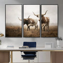 Texas Longhorn Canvas Wall Art Western Bull Desert Moody by MyGreatCanvas | Canvas Wall Art Prints | Photo Prints & Wall Decor