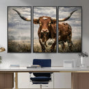 Texas Longhorn Canvas Wall Art Western Bull Desert Moody by MyGreatCanvas | Canvas Wall Art Prints | Photo Prints & Wall Decor