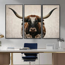 Texas Longhorn Canvas Wall Art Western Bull Desert Moody by MyGreatCanvas | Canvas Wall Art Prints | Photo Prints & Wall Decor