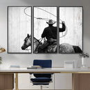 Cowboy Lasso Canvas Wall Art, Black White Western Horse by MyGreatCanvas | Canvas Wall Art Prints | Photo Prints & Wall Decor