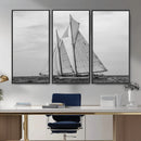 Vintage Sailboat Wall Art Canvas Print, Black and White by MyGreatCanvas | Canvas Wall Art Prints | Photo Prints & Wall Decor