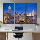 Charlotte Skyline Canvas Wall Art Print – North Carolina Cityscape Photography Print by MyGreatCanvas | Canvas Wall Art Prints | Photo Prints & Wall Decor