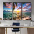 Hawaii Beach Sunset Canvas Wall Art Print, Tropical Ocean Landscape Artwork, Palm Tree Coastal Decor for Living Room Bedroom by MyGreatCanvas | Canvas Wall Art Prints | Photo Prints & Wall Decor