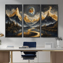 Abstract Mountain Wall Art Canvas Print Modern Landscape Painting Print