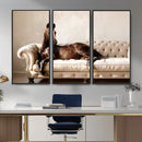 Funny Horse on Sofa Canvas Wall Art, Quirky Horse Lounging Photo Print, Whimsical Animal Decor, Living Room Conversation Art, Horse Lover Gift by MyGreatCanvas | Canvas Wall Art Prints | Photo Prints & Wall Decor