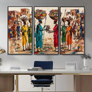 African Folk Art Canvas Wall Art, Colorful African Women Village Painting Print, Tribal Ethnic Home Decor, Vibrant African Art, Living Room by MyGreatCanvas | Canvas Wall Art Prints | Photo Prints & Wall Decor