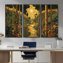 Gustav Klimt Style Forest Canvas Wall Art, Golden Forest Path Floral Art Nouveau Print, Enchanted Woodland Decor by MyGreatCanvas | Canvas Wall Art Prints | Photo Prints & Wall Decor