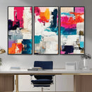 Blue Teal Abstract Canvas Wall Art, Modern Textured Painting Print, Navy Orange White Contemporary Art, Neutral Living Room Decor, Office Art by MyGreatCanvas | Canvas Wall Art Prints | Photo Prints & Wall Decor