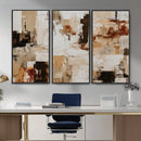 Blue Teal Abstract Canvas Wall Art, Modern Textured Painting Print, Navy Orange White Contemporary Art, Neutral Living Room Decor, Office Art by MyGreatCanvas | Canvas Wall Art Prints | Photo Prints & Wall Decor