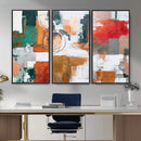 Blue Teal Abstract Canvas Wall Art, Modern Textured Painting Print, Navy Orange White Contemporary Art, Neutral Living Room Decor, Office Art by MyGreatCanvas | Canvas Wall Art Prints | Photo Prints & Wall Decor