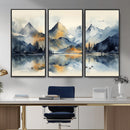 Lake Abstract Mountain Wall Art Canvas Print