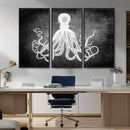 Black White Octopus Wall Art Canvas Print by MyGreatCanvas | Canvas Wall Art Prints | Photo Prints & Wall Decor
