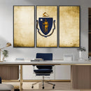 Massachusetts Flag Wall Art Canvas Print