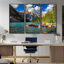 Moraine Lake 3-Panel Wall Art, Majestic Mountain and Lake by MyGreatCanvas | Canvas Wall Art Prints | Photo Prints & Wall Decor