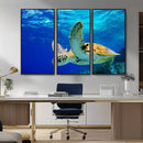 Sea Turtle Wall Art Canvas Print, Sea life in the Ocean Wall