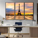Paris Eiffel Tower Sunset Canvas Wall Art Print - Iconic