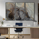 Gray Marble Fluid Wall Art – Modern Abstract Canvas Print