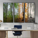 Four Seasons Wall Art Forest Canvas Print – Triptych