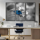 Blue Butterfly Black and White Canvas Wall Art by MyGreatCanvas | Canvas Wall Art Prints | Photo Prints & Wall Decor