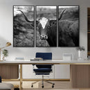 Western Home Wall Art Canvas Print, Framed Texas Longhorn by MyGreatCanvas | Canvas Wall Art Prints | Photo Prints & Wall Decor