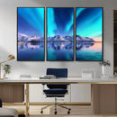 Northern Lights above Mountain Wall Art, Northern Lights