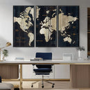 Antique Old World Map Wall Art Canvas Print