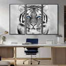 Black and White Tiger Wall Art Animal Canvas Print