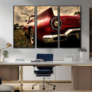Red Classic Car Wall Art Canvas Print