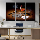 Whiskey Cigar Wall Art Canvas Print Kitchen Wall