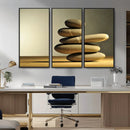 Fluvial Zen Stones Canvas Wall Art Print