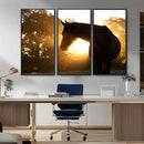 Horse at Sunset Wall Art Animal Canvas Print