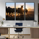 Horse Herd Wall Art Animal Canvas Print