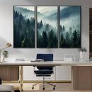 Captivating Misty Forest Wall Art Premium Canvas Print a