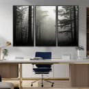 Misty Forest Wall Art Premium Canvas Print a Foggy and