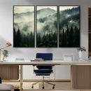 Captivating Misty Forest Wall Art Premium Canvas Print a