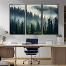 Captivating Misty Forest Wall Art Premium Canvas Print a