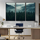 Captivating Misty Forest Wall Art Premium Canvas Print,