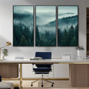 Captivating Misty Foggy Forest Wall Art Premium Canvas Print